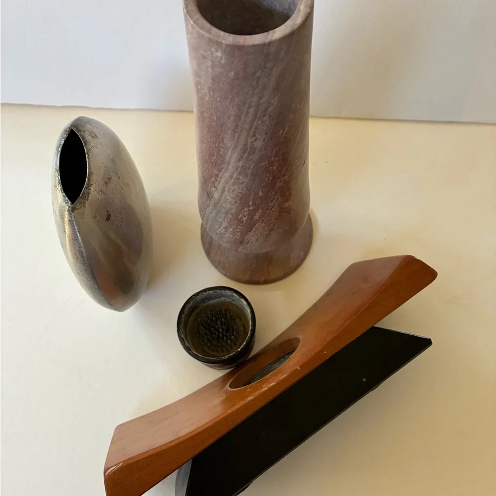 Vases Set/3 1 Ichebana Vase Unique 1 MCM Vase 1 MCM Disk Vase 1 Stone Vase